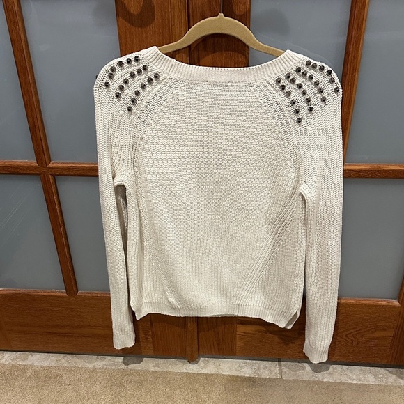 Express White Sweater with Studded Shoulders​ - Picture 6 of 9